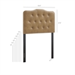 Annabel Faux Leather Twin Headboard in Toast