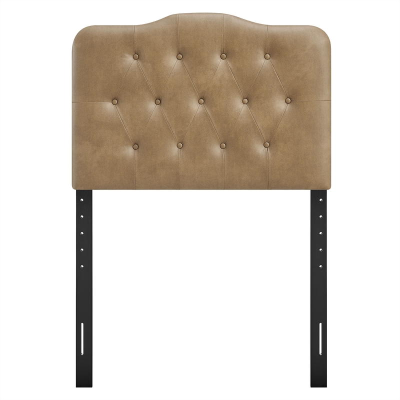 Annabel Faux Leather Twin Headboard in Toast
