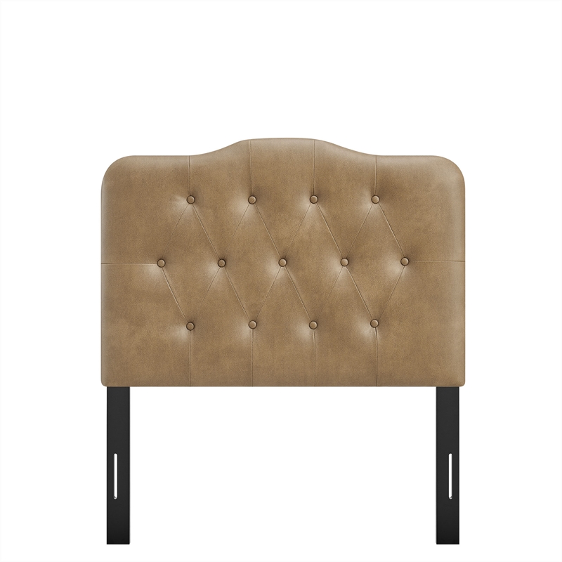 Annabel Faux Leather Twin Headboard in Toast
