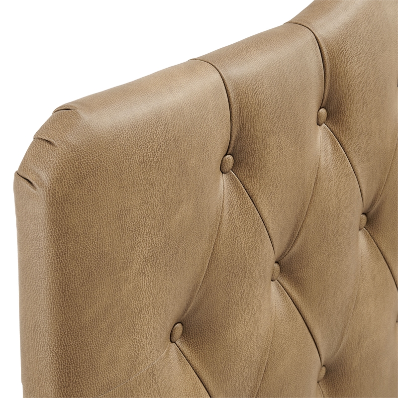 Annabel Faux Leather Twin Headboard in Toast