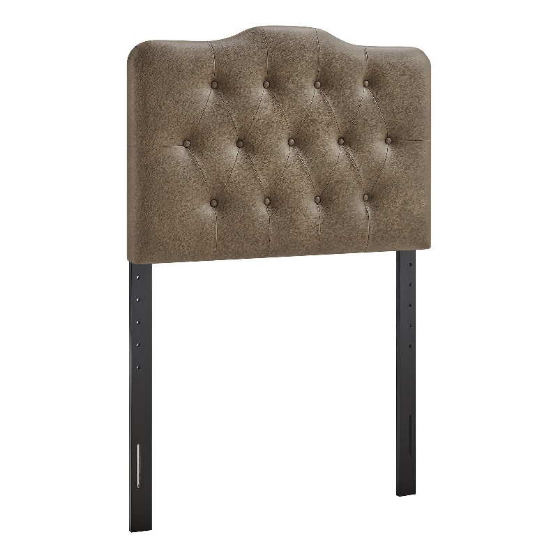 Annabel Faux Leather Twin Headboard in Mushroom