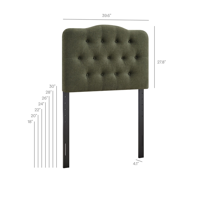 Annabel Premium Linen Blend Twin Headboard in Sage
