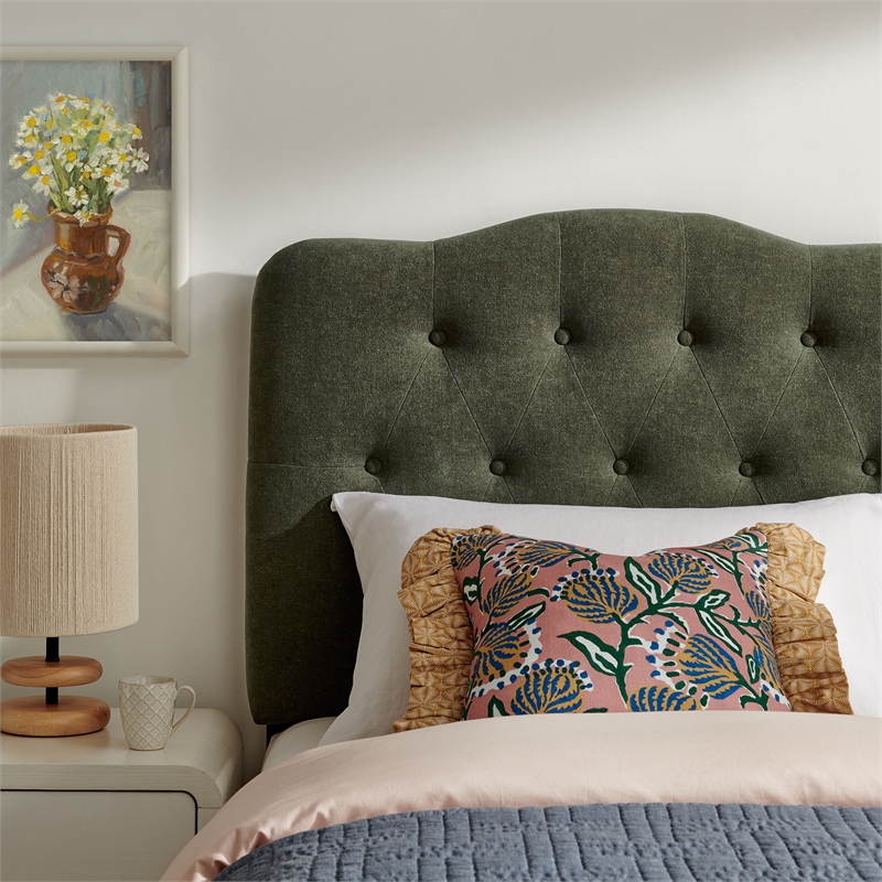 Annabel Premium Linen Blend Twin Headboard in Sage