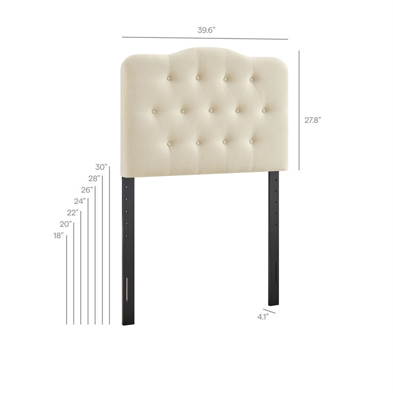 Annabel Premium Linen Blend Twin Headboard in Linen