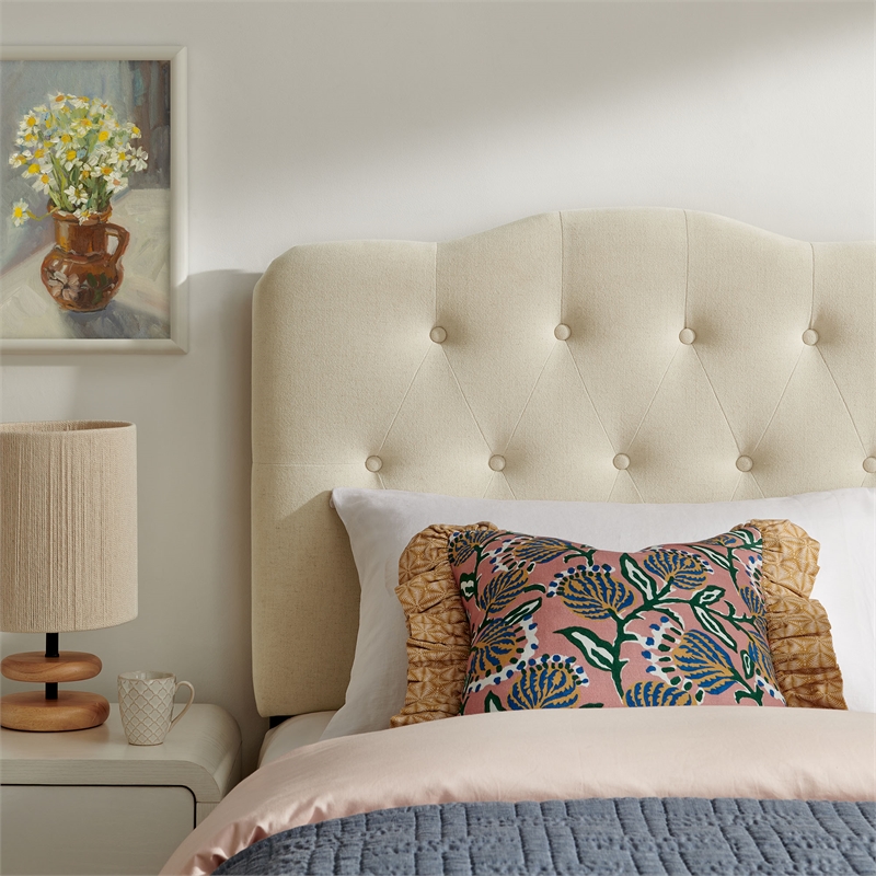Annabel Premium Linen Blend Twin Headboard in Linen