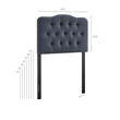 Annabel Premium Linen Blend Twin Headboard in Denim