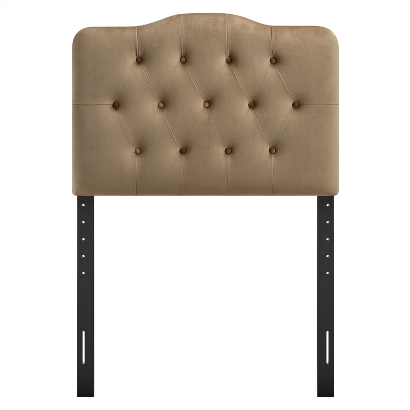 Annabel Stain-Resistant Performance Velvet Twin Headboard in Taupe