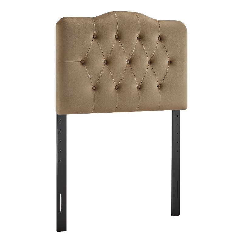 Annabel Stain-Resistant Performance Velvet Twin Headboard in Taupe