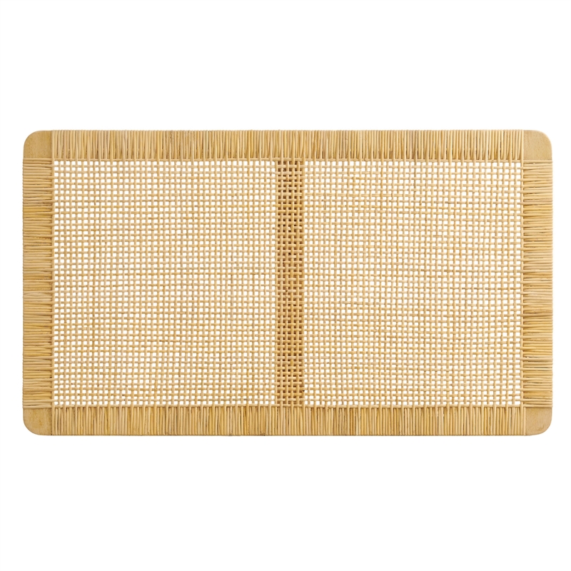 Sandy Wall Mounted Wood and Rattan Twin Size Headboard in Natural Rattan