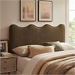 Athena Striped Fabric Upholstered King Size Headboard in Earth Stripe