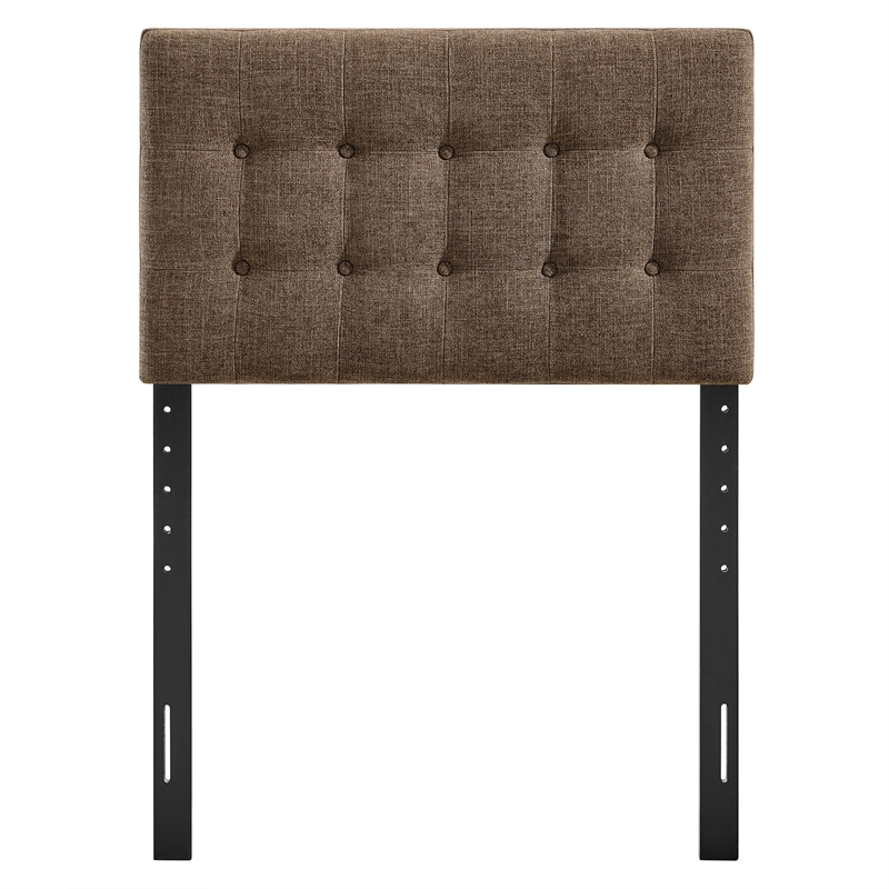Emily Fabric Upholstered Twin Size Headboard in Mocha
