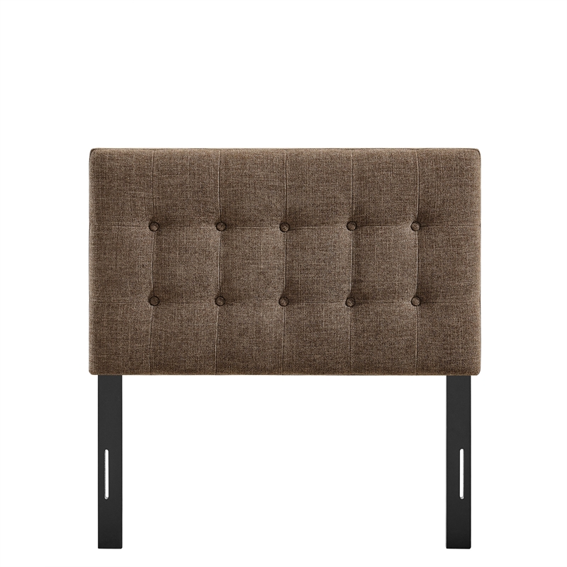 Emily Fabric Upholstered Twin Size Headboard in Mocha