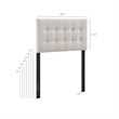 Emily Fabric Upholstered Twin Size Headboard in Linen