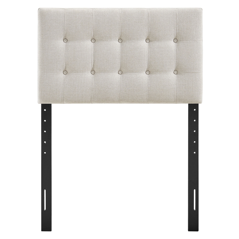 Emily Fabric Upholstered Twin Size Headboard in Linen