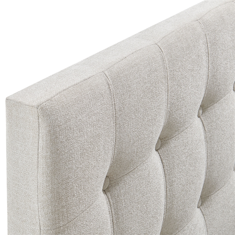 Emily Fabric Upholstered Twin Size Headboard in Linen