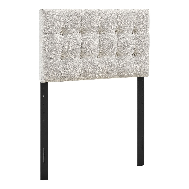 Emily Fabric Upholstered Twin Size Headboard in Linen