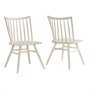 Alvar Spindle Back Dining Side Chairs Set of 2 in White Wash