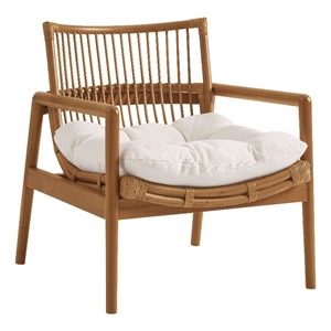 Tula Wood Rattan Lounge Chair in Brown