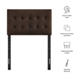 Emily Stain-Resistant Performance Velvet Twin Size Headboard in Chocolate Brown