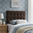 Emily Stain-Resistant Performance Velvet Twin Size Headboard in Chocolate Brown