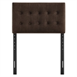 Emily Stain-Resistant Performance Velvet Twin Size Headboard in Chocolate Brown