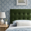 Emily Stain-Resistant Performance Velvet Twin Size Headboard in Moss Green
