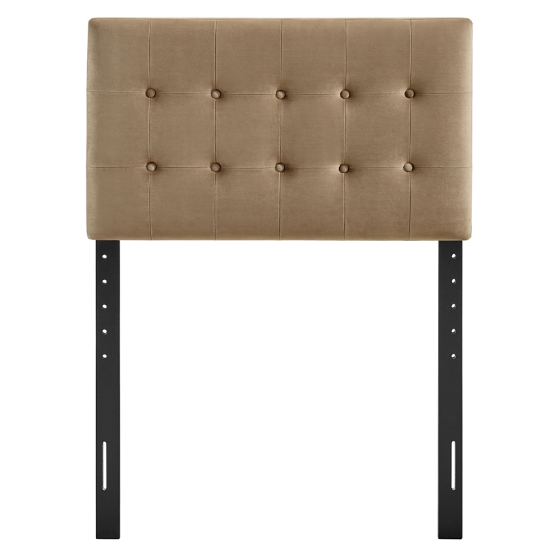 Emily Stain-Resistant Performance Velvet Twin Size Headboard in Taupe