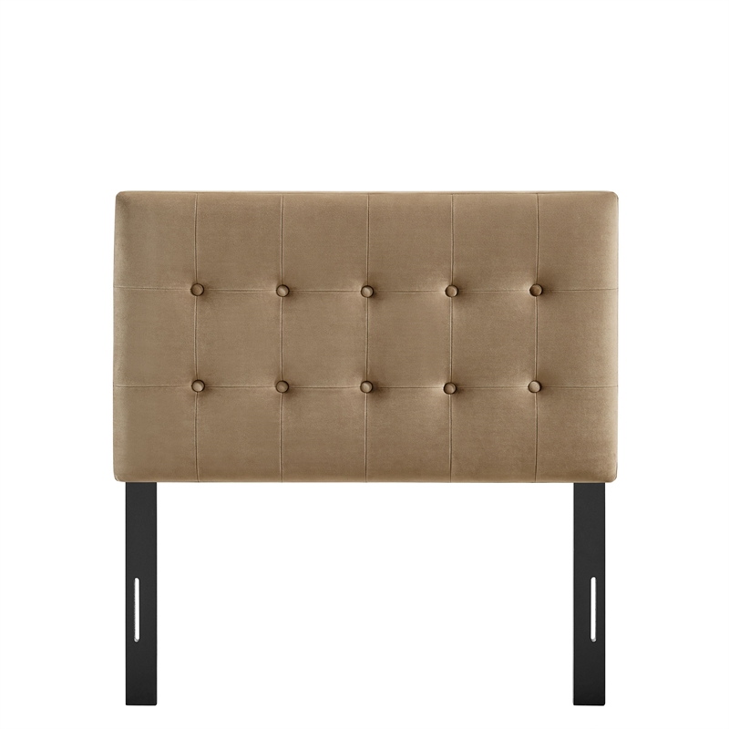 Emily Stain-Resistant Performance Velvet Twin Size Headboard in Taupe