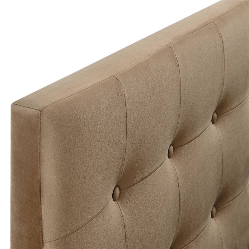 Emily Stain-Resistant Performance Velvet Twin Size Headboard in Taupe