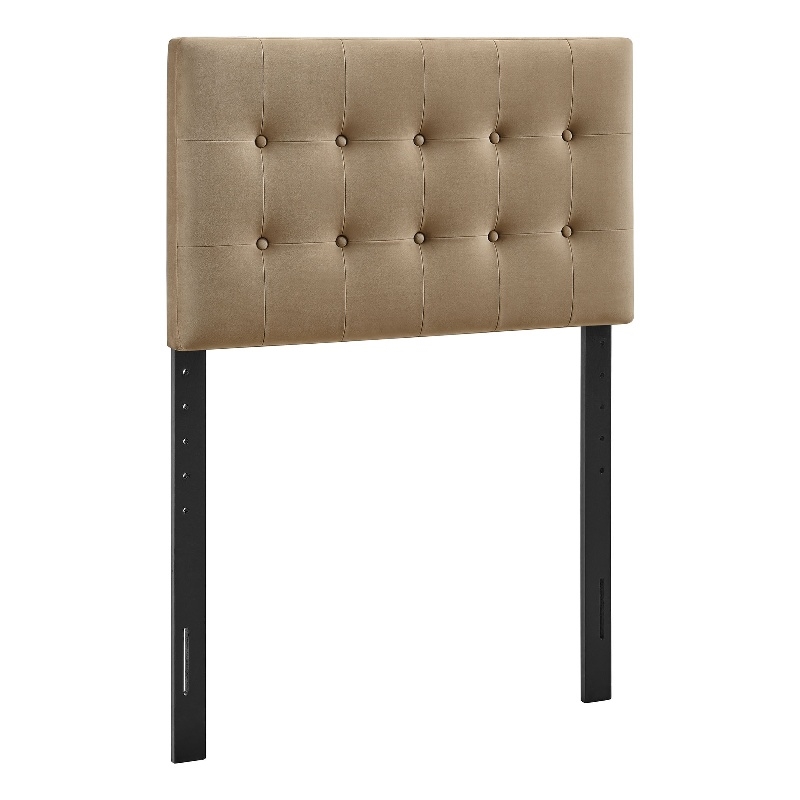 Emily Stain-Resistant Performance Velvet Twin Size Headboard in Taupe