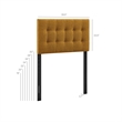 Emily Fabric Upholstered Twin Size Headboard in Copper