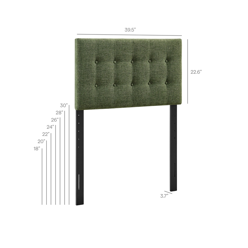Emily Fabric Upholstered Twin Size Headboard in Foliage