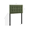 Emily Fabric Upholstered Twin Size Headboard in Foliage