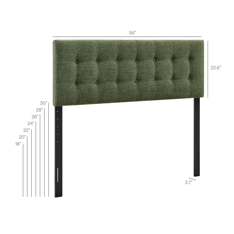 Emily Fabric Upholstered Full Size Headboard in Foliage