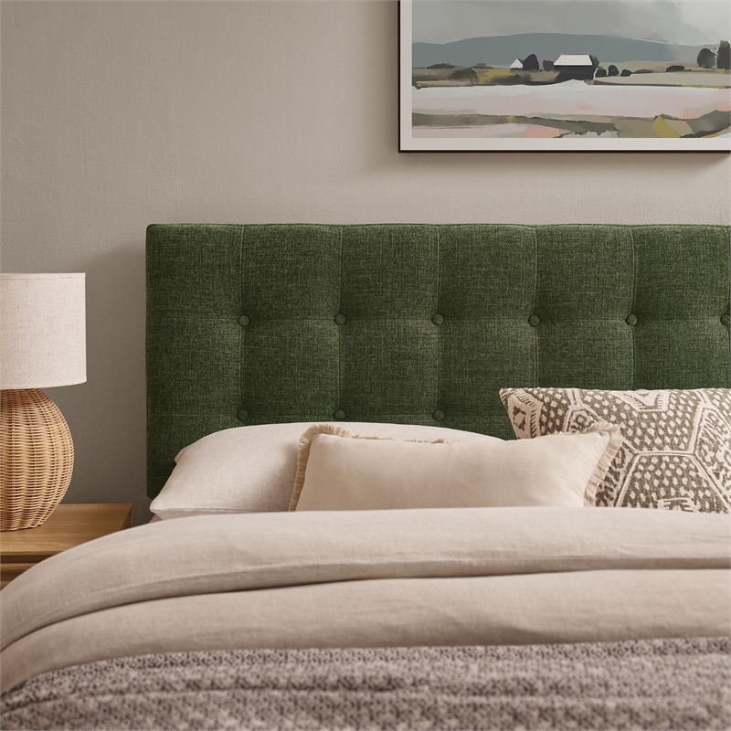 Emily Fabric Upholstered Full Size Headboard in Foliage