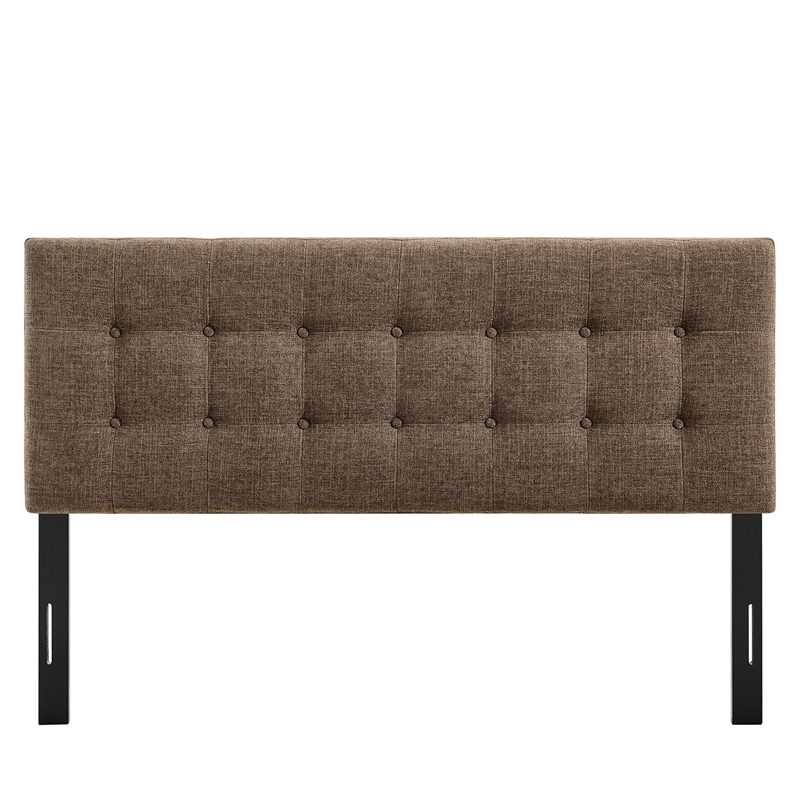 Emily Fabric Upholstered Full Size Headboard in Mocha