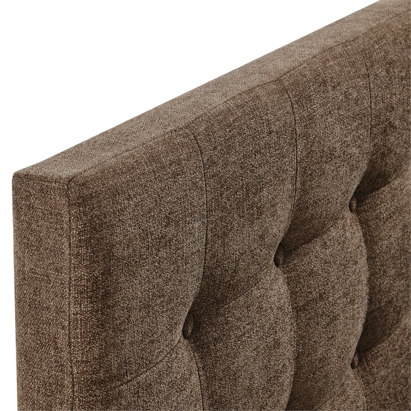 Emily Fabric Upholstered Full Size Headboard in Mocha
