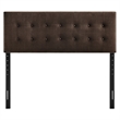 Emily Stain-Resistant Performance Velvet Queen Size Headboard in Chocolate Brown