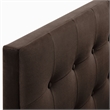 Emily Stain-Resistant Performance Velvet Queen Size Headboard in Chocolate Brown