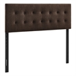Emily Stain-Resistant Performance Velvet Queen Size Headboard in Chocolate Brown