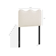 Athena Stain-Resistant Performance Velvet Twin Size Headboard in Alabaster
