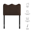 Athena Stain-Resistant Performance Velvet Twin Size Headboard in Chocolate Brown