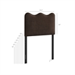 Athena Stain-Resistant Performance Velvet Twin Size Headboard in Chocolate Brown