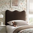 Athena Stain-Resistant Performance Velvet Twin Size Headboard in Chocolate Brown
