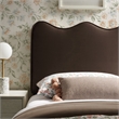 Athena Stain-Resistant Performance Velvet Twin Size Headboard in Chocolate Brown