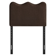Athena Stain-Resistant Performance Velvet Twin Size Headboard in Chocolate Brown