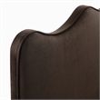 Athena Stain-Resistant Performance Velvet Twin Size Headboard in Chocolate Brown