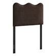 Athena Stain-Resistant Performance Velvet Twin Size Headboard in Chocolate Brown