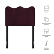 Athena Stain-Resistant Performance Velvet Twin Size Headboard in Mulberry