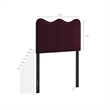 Athena Stain-Resistant Performance Velvet Twin Size Headboard in Mulberry
